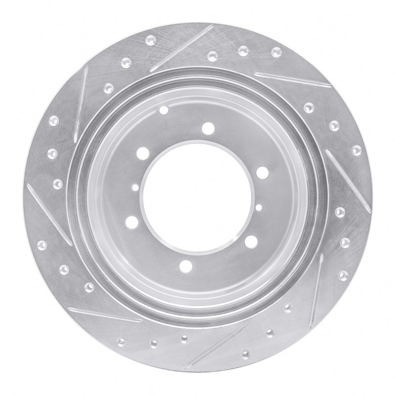 Mitsubishi Montero Brake Rotor (1) - Rear Right - R1 Concepts - Drilled & Slotted - Silver - `90-`04
